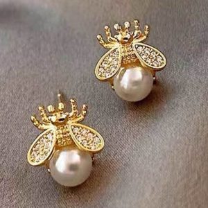 Bees Pearl Earrings