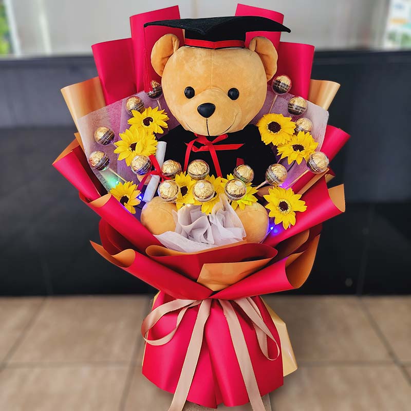 Custom Graduation Bear Bouquet 1 Custom Graduation Bear Bouquet